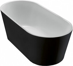 Акриловая ванна BelBagno BB71-1700-NERO-W0 170x80 см, отдельностоящая, овальная, с ножками, с донным клапаном, черная