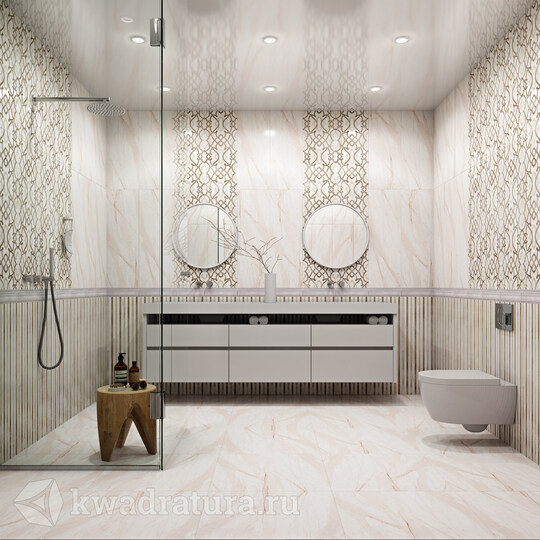 Дизайн ванной из керамической плитки Gracia Ceramica и VIVES